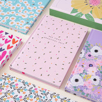 A5 Hardcover Floral Notebook with Lined Pages