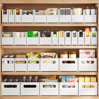 Japanese-Style Right-Angle Storage Bins for Kitchen Cabinets and Drawers, Desktop Organizer Baskets