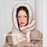 Faux Fur Scarf for Women, Long Winter Neck Warmer, Eco-Friendly Fox Fur Plush Collar