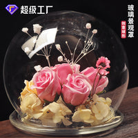 DIY European Style Transparent Glass Landscape Cover for Micro-Landscape Decoration