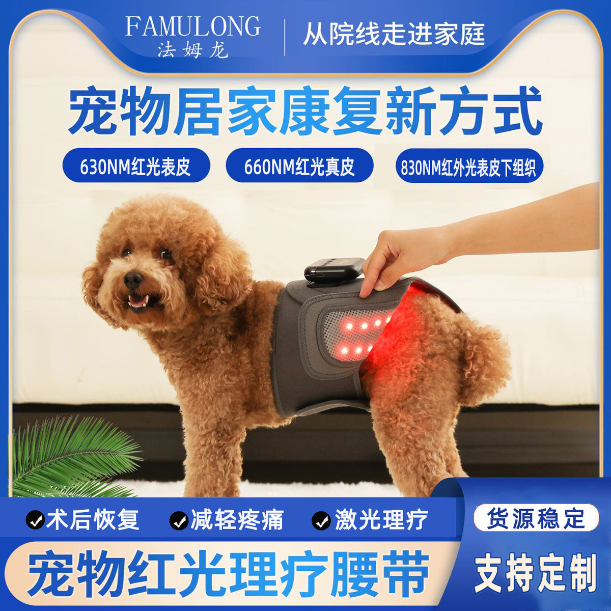 Pet Red Light Therapy Pad for Joint Pain Relief and Recovery, Rechargeable Far Infrared Device for Cats and Dogs