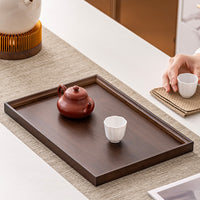 Walnut Wood Serving Tray for Tea Sets and Fruit, Luxury Home Teaware Platter