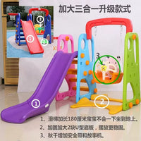 Kids Indoor Outdoor Slide and Swing Set with Extended Slide