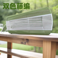 Solar Hand-Woven Rattan Lampshade for Indoor/Outdoor Home Decor