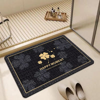 Clover Diatomaceous Earth Bath Mat, Non-Slip Quick Dry Absorbent Floor Mat for Bathroom