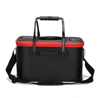 Foldable EVA Fishing Bucket Live Fish Container Multi-purpose Fishing Box with Shoulder Strap and Handle