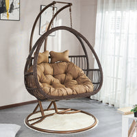 Indoor Rattan Hanging Chair Double Swing Chair Balcony Garden Rocking Chair Woven Cradle