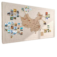 Felt Map Travel Photo Wall, Creative Background for Entryway & Living Room, Modern Minimalist Home Decor