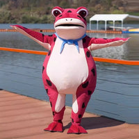 Inflatable Frog Mascot Costume for Kids and Adults - Red Toad Design