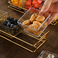 Nordic Style Acrylic Divided Serving Tray with Handle for Snacks and Appetizers