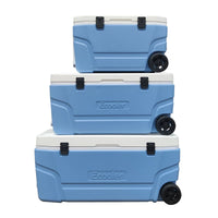 Large Insulated Fishing Cooler Box with Wheels for Outdoor Activities and Commercial Use