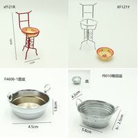Miniature Dollhouse Garden Clay Pot Rack and Basin Set for DIY Crafts