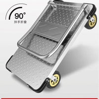 Heavy-Duty Foldable Platform Cart with Steel Plate and Anti-Collision Design