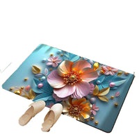 Floral Diatomaceous Earth Bath Mat Quick Dry Non-Slip Absorbent Bathroom Floor Mat