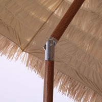 Large Artificial Straw Beach Umbrella with Foldable Stand, Outdoor Sunshade for Patio and Garden