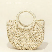 Handmade Kids' Straw Woven Round Bucket Bag DIY Craft Kit