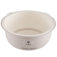 Double-Layer Kitchen Colander Bowl Set for Washing and Draining Vegetables, Thickened Material