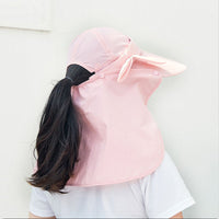 Women's Summer Outdoor Sun Hat with Detachable Wide Brim UV Protection Face Mask and Neck Flap