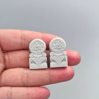 Miniature Stone Lion and Drum Stone Figurines for Micro Landscape Decor