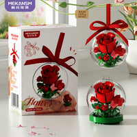Compatible Building Blocks Flower Rose Crystal Ball Plant Set Educational Toy for Girls