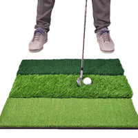 Golf Hitting Mat 3-in-1 Folding Practice Mat with Triple Turf for Driving and Chipping
