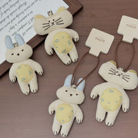 Cute Cat and Rabbit Plush Doll Keychain Backpack Charm