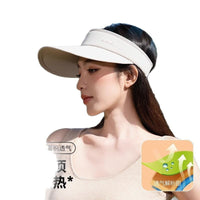 Women's Summer UV Protection Sun Visor Hat with Wide Brim and Ice Silk Fabric for Outdoor Sports