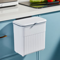 Wall-Mounted Trash Can with Lid for Kitchen, Punch-Free Waste Bin, Multi-functional Storage