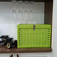 Wooden Storage Box with Lock, Household Dormitory Book Snack Organizer Basket