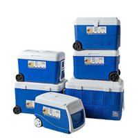 Portable Insulated Cooler with Wheels for Camping, Picnics, Fishing, and Food Preservation
