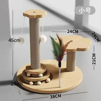 Cat Scratching Post with Sisal Rope and Integrated Cat Tree Toy for Indoor Cats