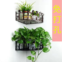 European Style Wrought Iron Wall-Mounted Plant Stand Shelf for Balcony & Corner Storage