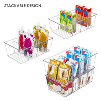 Clear Food Storage Organizer Bins for Pantry, Refrigerator, and Cabinets