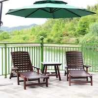 Carbonized Wood Folding Recliner Chair for Balcony, Beach, and Outdoor Lounging
