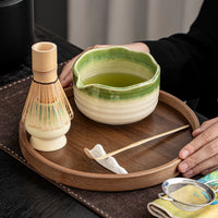 Japanese Matcha Tea Ceremony Set with Bowl, Whisk, and Stand