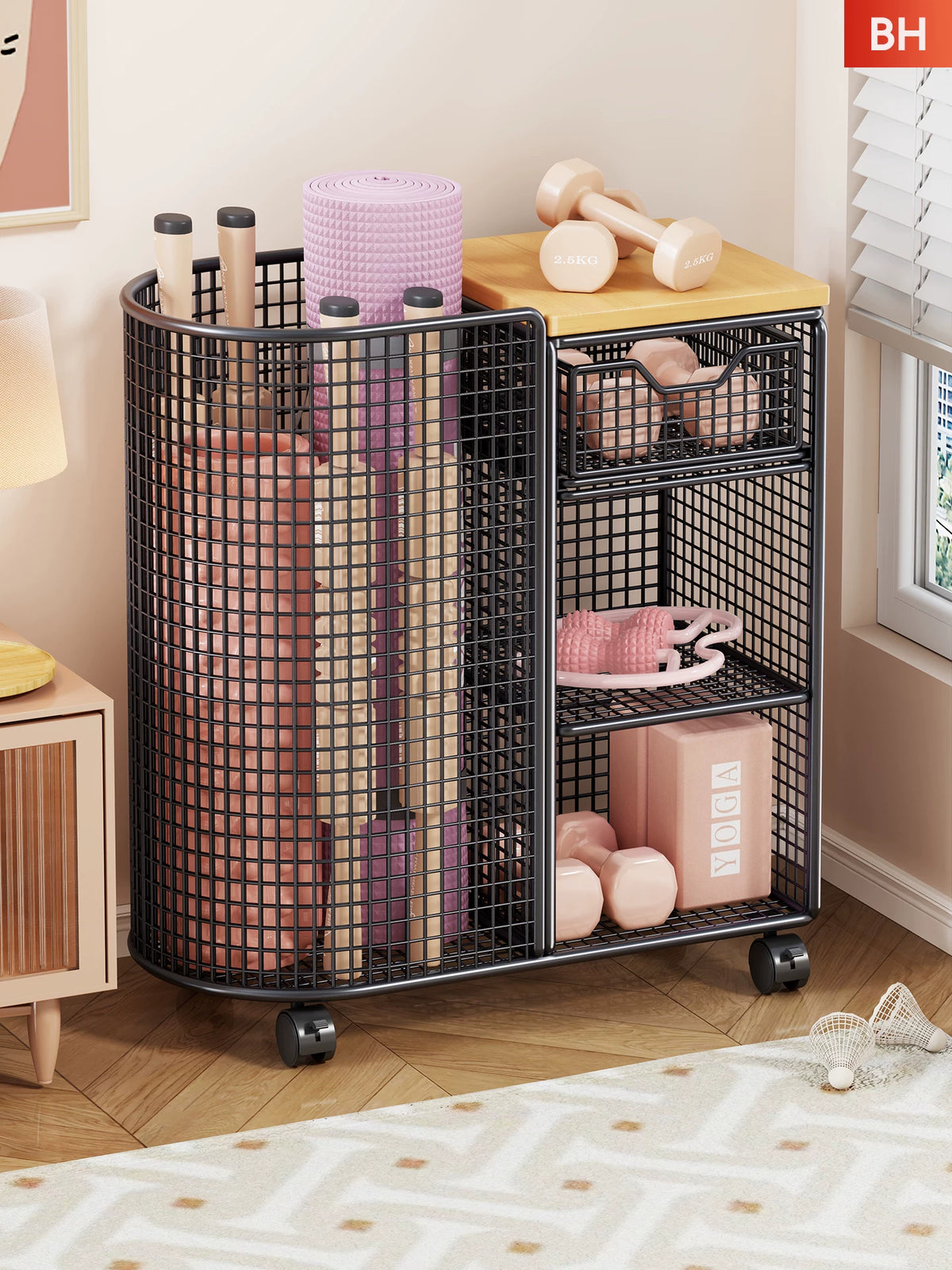 Garden Tool Storage Rack Garage Hardware Organizer Garden Farm Tool Display Shelf Broom Shovel Storage Cart