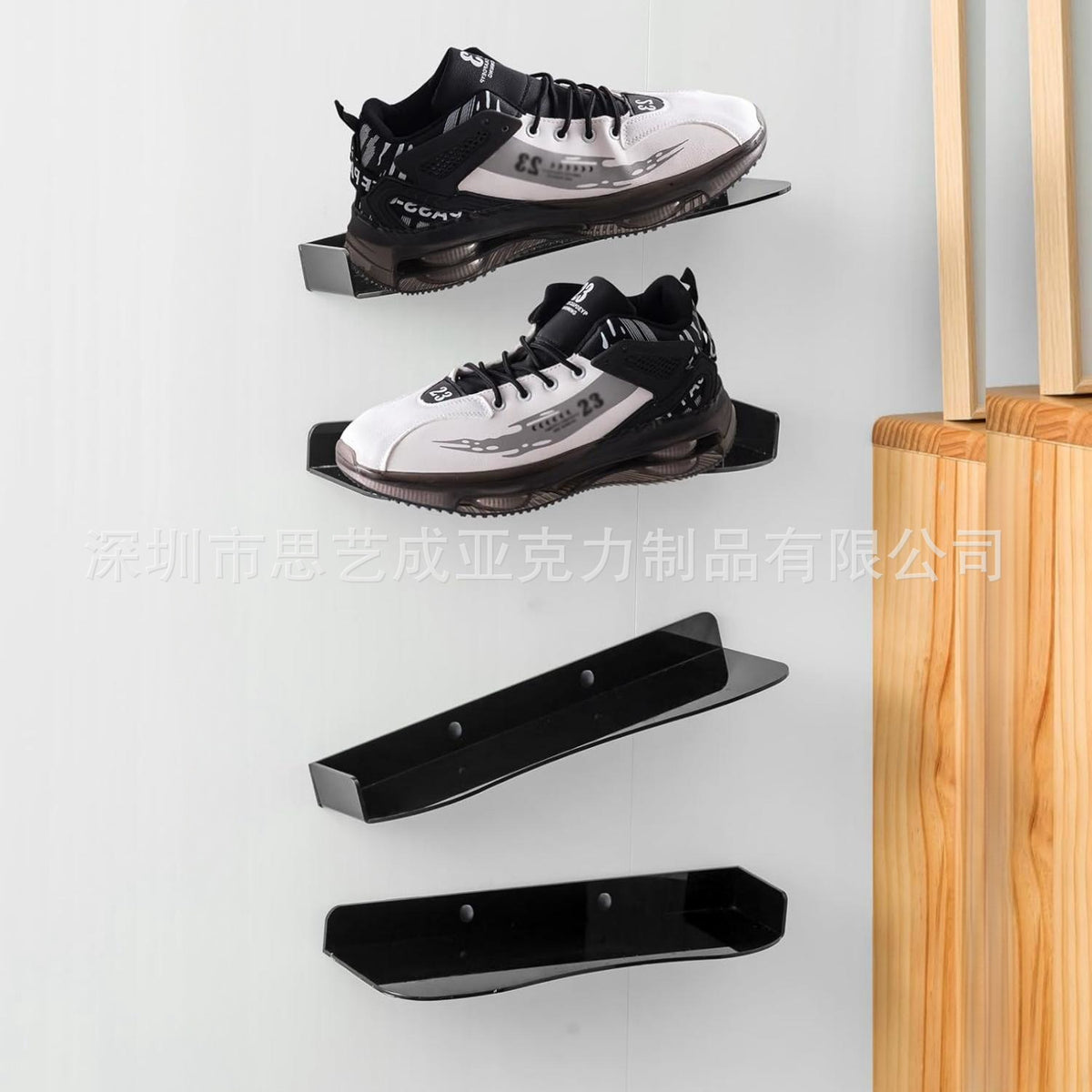 Autographed Sports Shoe Wall Mount Display Rack for Basketball and Soccer Cleats