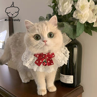 Christmas Pet Collar with Bell and Bow for Cats and Small Dogs