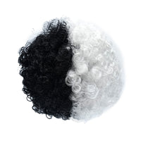 Pet Wig Black and White Afro Halloween Cosplay Headwear for Dogs Funny Photo Props