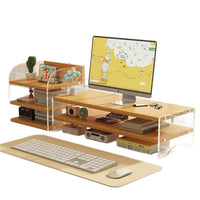Acrylic Monitor Stand & Desk Organizer with Storage for Desktop Computers