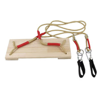 Adjustable Solid Wood Swing Seat for Kids and Adults, Indoor/Outdoor Patio Garden Swing Board