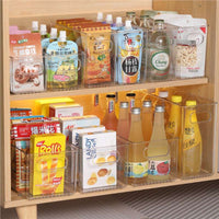 Drawer-Style Kitchen Cabinet Organizer Bins - Clear Stackable Storage for Snacks & Sundries