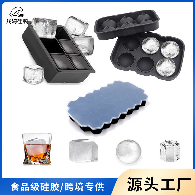 Silicone Ice Cube Tray with Lid - Easy Release Homemade Ice Molds for Summer Drinks