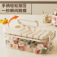 Large Capacity Ice Cube Tray with Lid and Storage Bin, Food-Grade Press-Type Ice Maker for Home Refrigerator