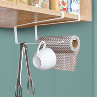 Iron Art Paper Towel Holder Roll Paper Rack Simple Cabinet Hanging Storage Rack Door Cabinet Partition Layer Storage Rack Kitchen Paper Rack