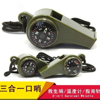 3-in-1 Survival Whistle with Compass and Thermometer for Outdoor Emergency