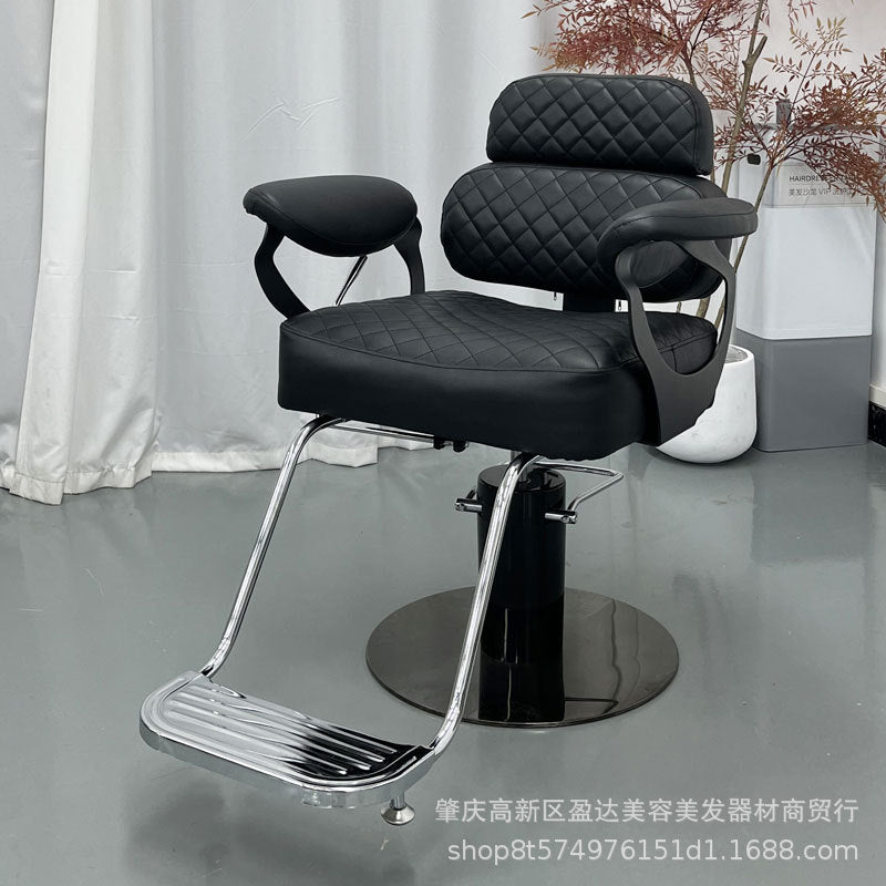 Hair Salon Styling Chair with Hydraulic Pump and Stainless Steel Base