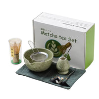 Japanese Matcha Tea Ceremony Set with Ceramic Bowl and Bamboo Whisk