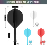 CyeeLife 2BA Integrated Dart Shafts and Flights, Durable Plastic Dart Stems and Flights Combo, Dart Accessories