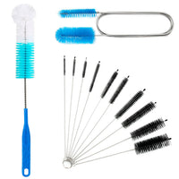 12-Piece Glass Tube Cleaning Brush Set for Straws and Pipes